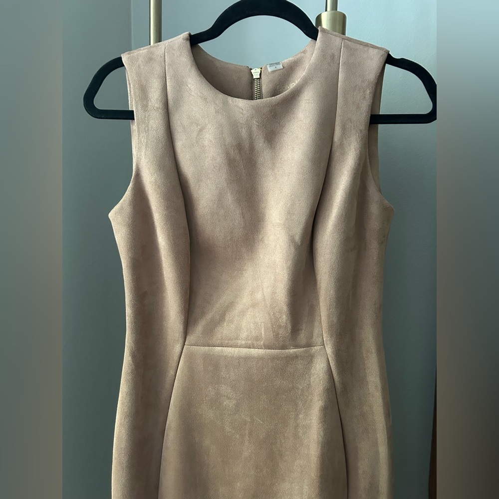 NWT Calvin Klein Suede Camel Dress